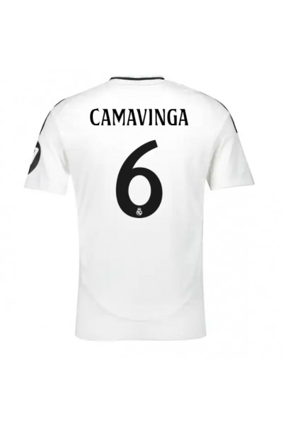 Fotbalové Dres Real Madrid Eduardo Camavinga #6 Domácí Oblečení 2024-25 Krátký Rukáv Fotbalové Dres Real Madrid Eduardo Camavinga #6 Domácí Oblečení 2024-25 Krátký Rukáv